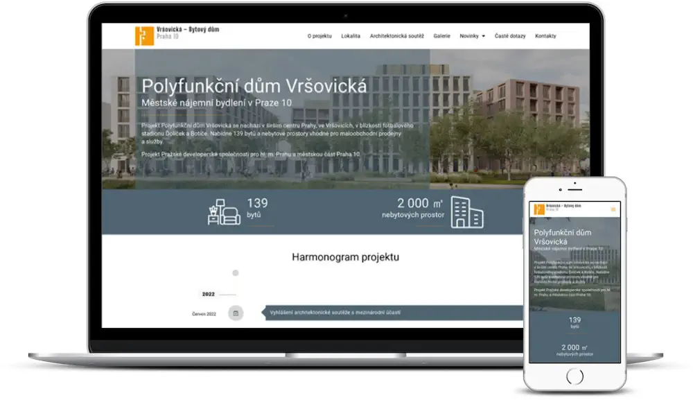 Webové stránky pro Pražskou developerskou společnost
